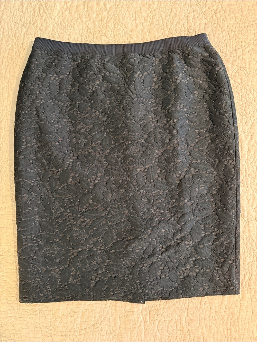 Ann Taylor Black Lace Pencil Skirt